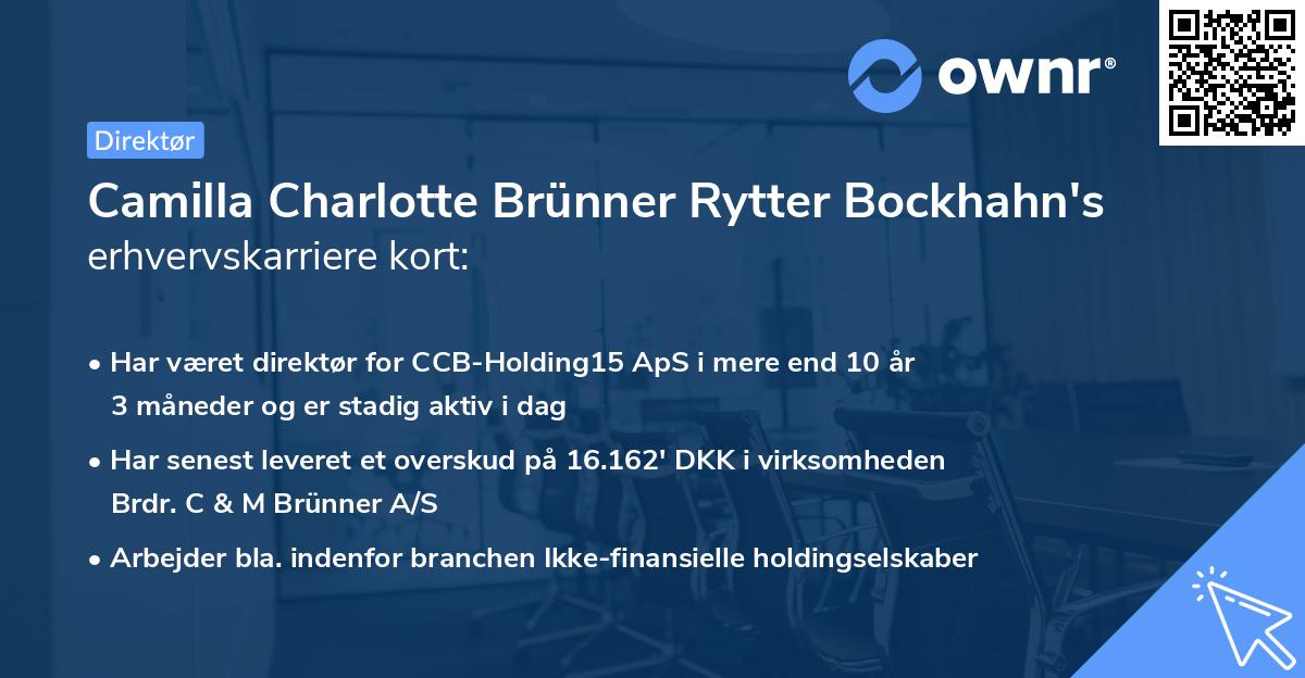 Camilla Charlotte Brünner Rytter Bockhahn's erhvervskarriere kort