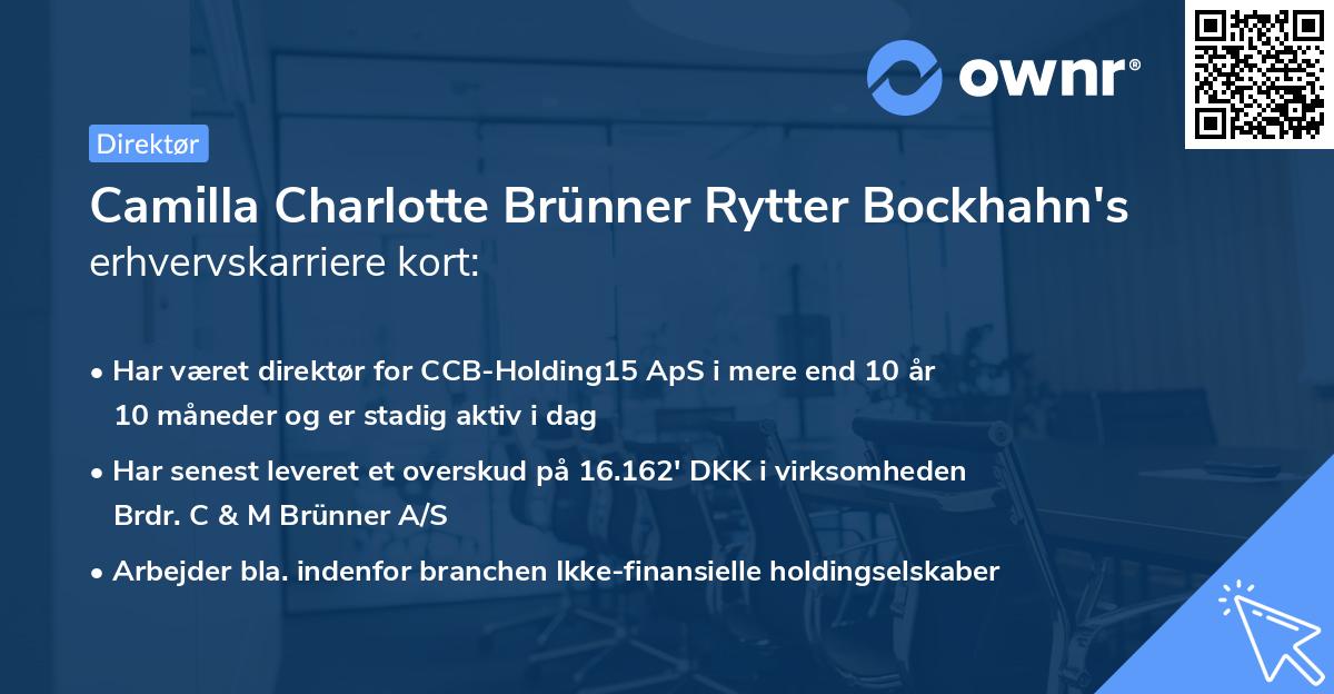 Camilla Charlotte Brünner Rytter Bockhahn's erhvervskarriere kort