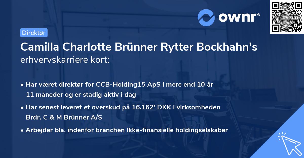 Camilla Charlotte Brünner Rytter Bockhahn's erhvervskarriere kort