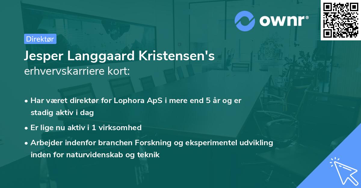 Jesper Langgaard Kristensen's erhvervskarriere kort