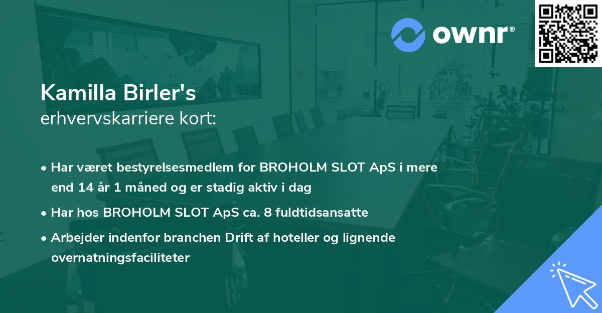 Kamilla Birler's erhvervskarriere kort