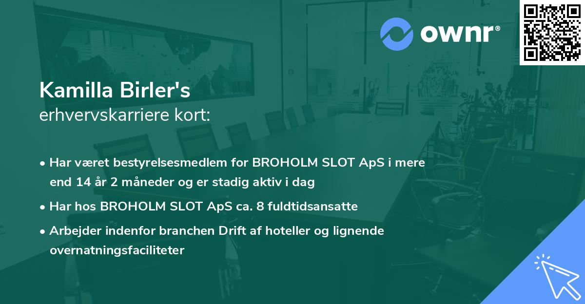 Kamilla Birler's erhvervskarriere kort