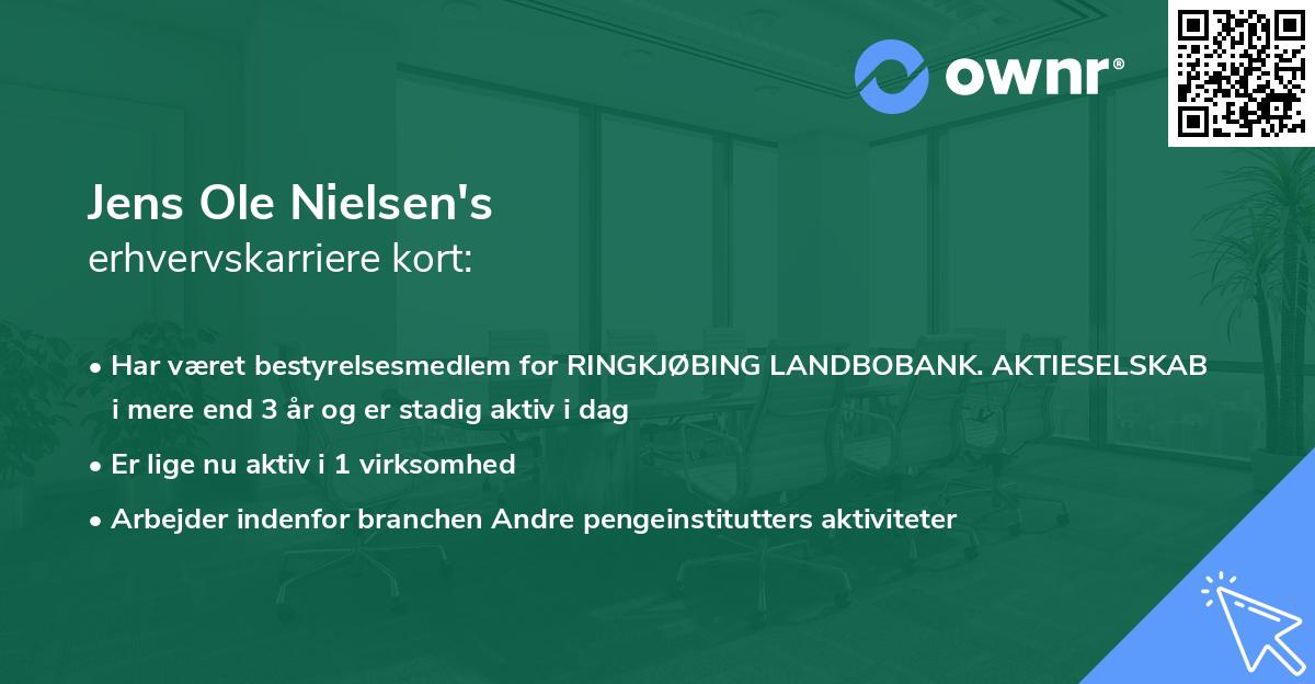 Jens Ole Nielsen's erhvervskarriere kort