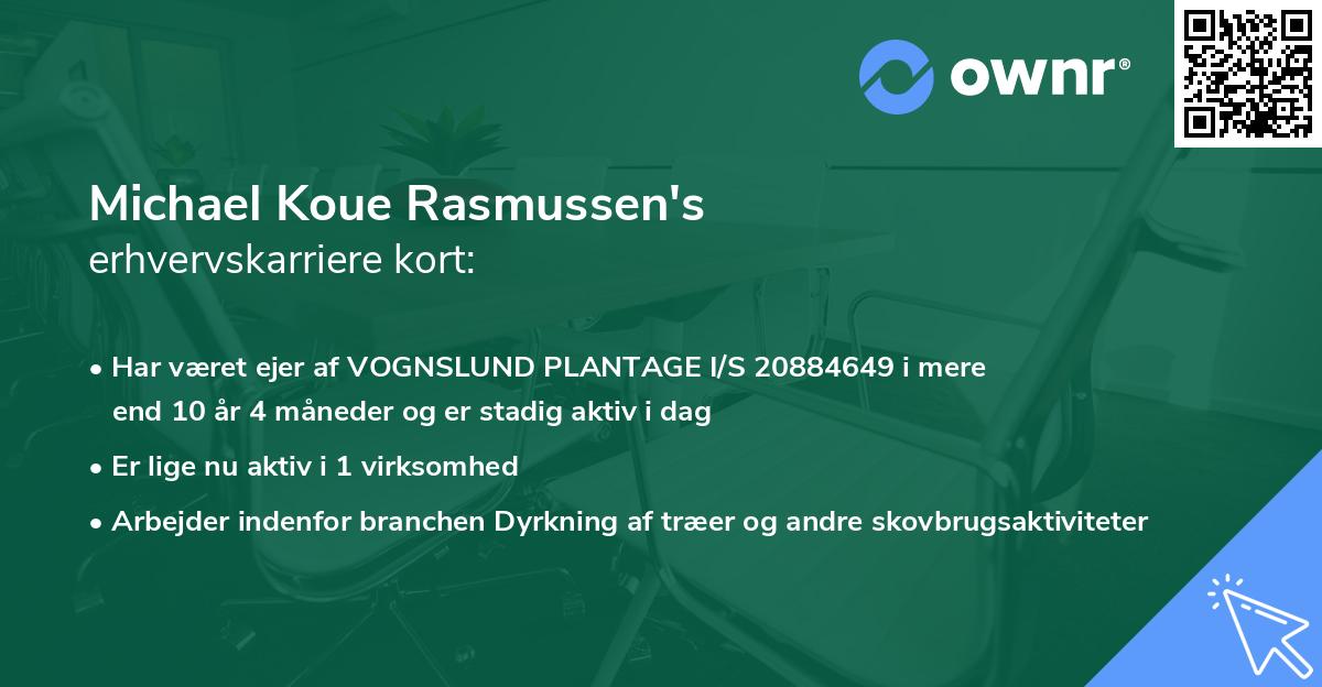 Michael Koue Rasmussen's erhvervskarriere kort