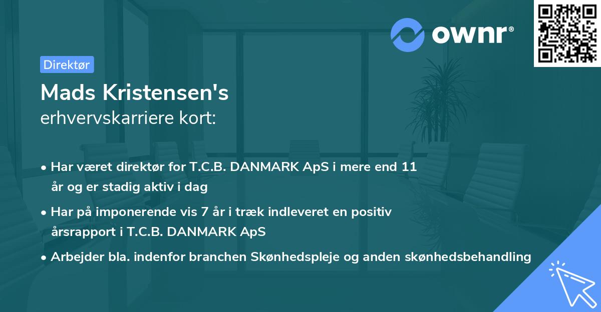 Mads Kristensen's erhvervskarriere kort