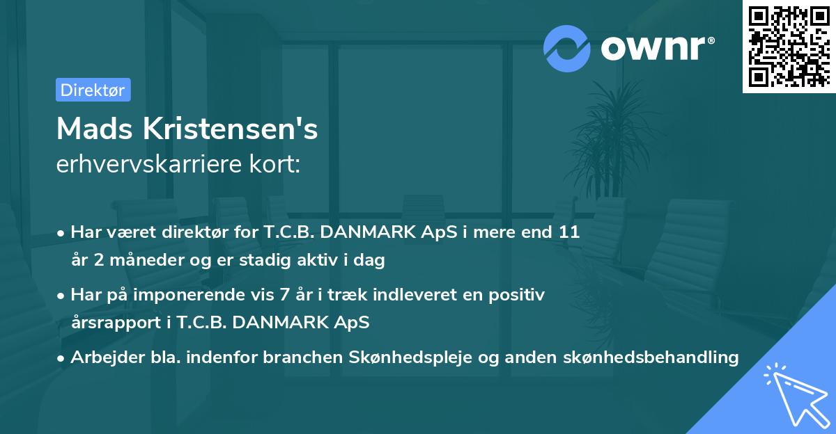 Mads Kristensen's erhvervskarriere kort