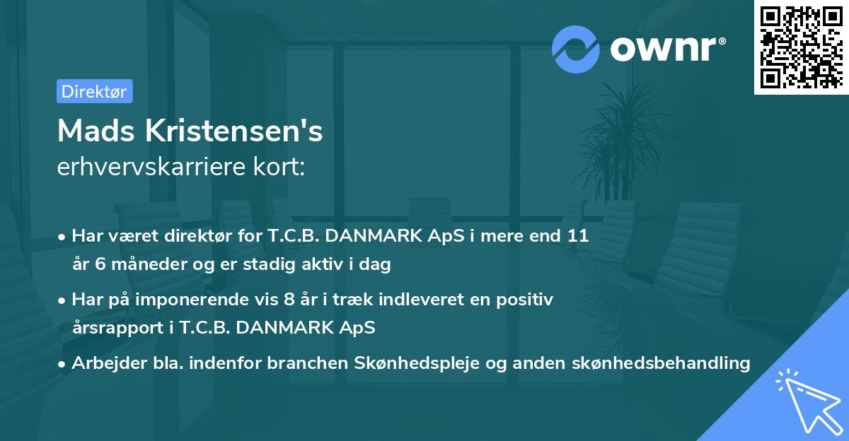 Mads Kristensen's erhvervskarriere kort