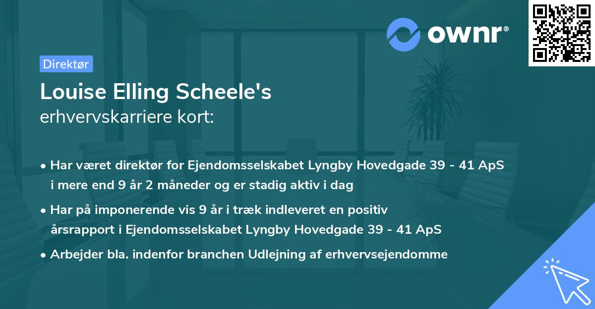 Louise Elling Scheele's erhvervskarriere kort