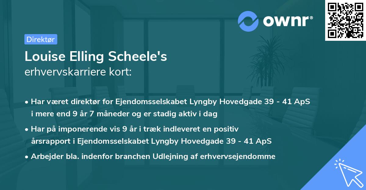 Louise Elling Scheele's erhvervskarriere kort