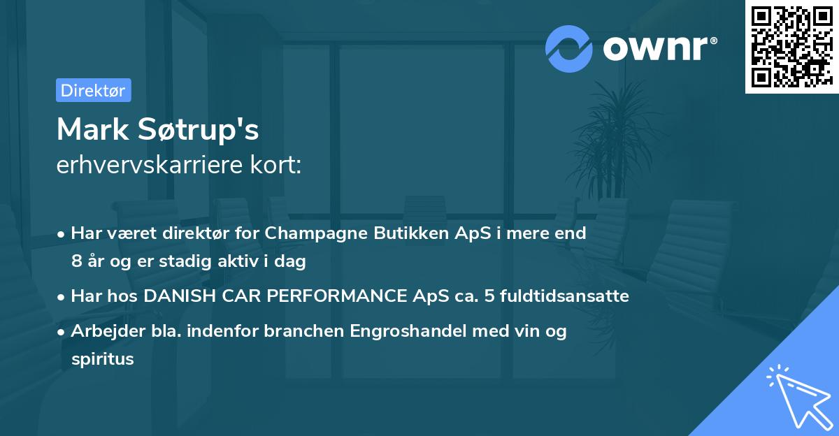 Mark Søtrup's erhvervskarriere kort