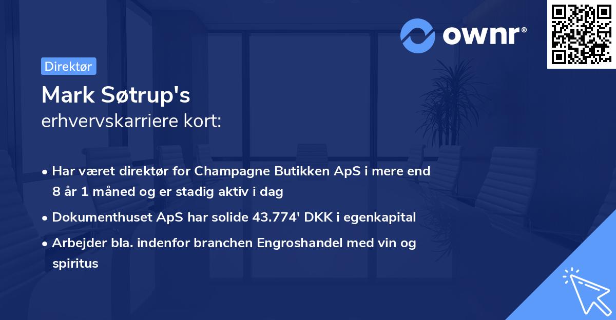 Mark Søtrup's erhvervskarriere kort