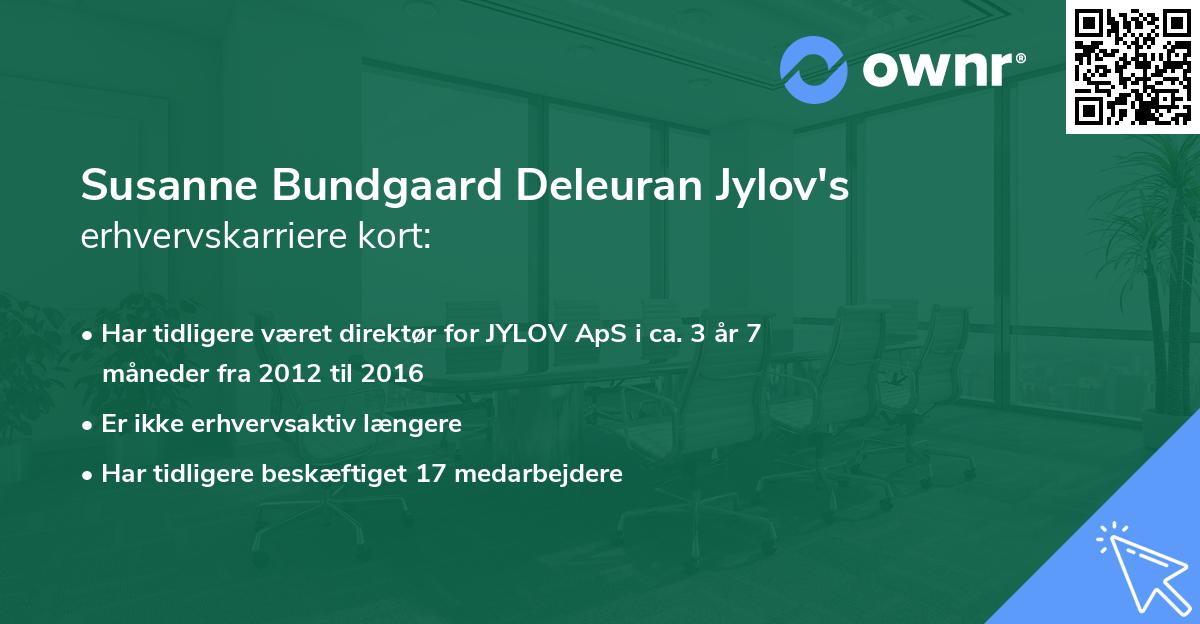 Susanne Bundgaard Deleuran Jylov's erhvervskarriere kort