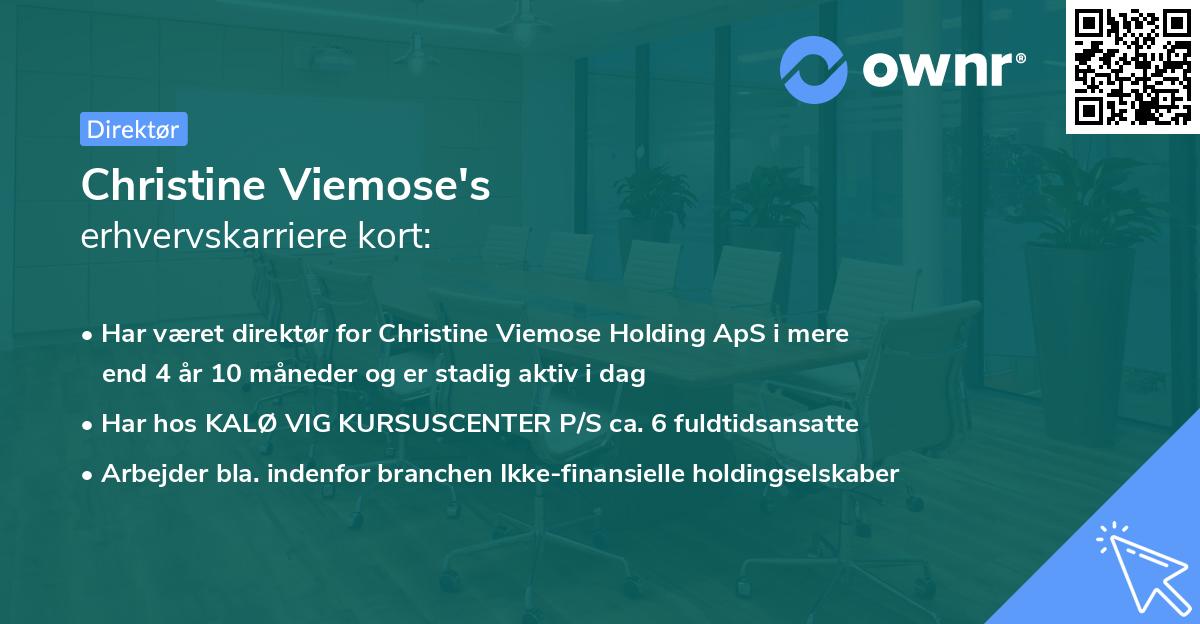 Christine Viemose's erhvervskarriere kort