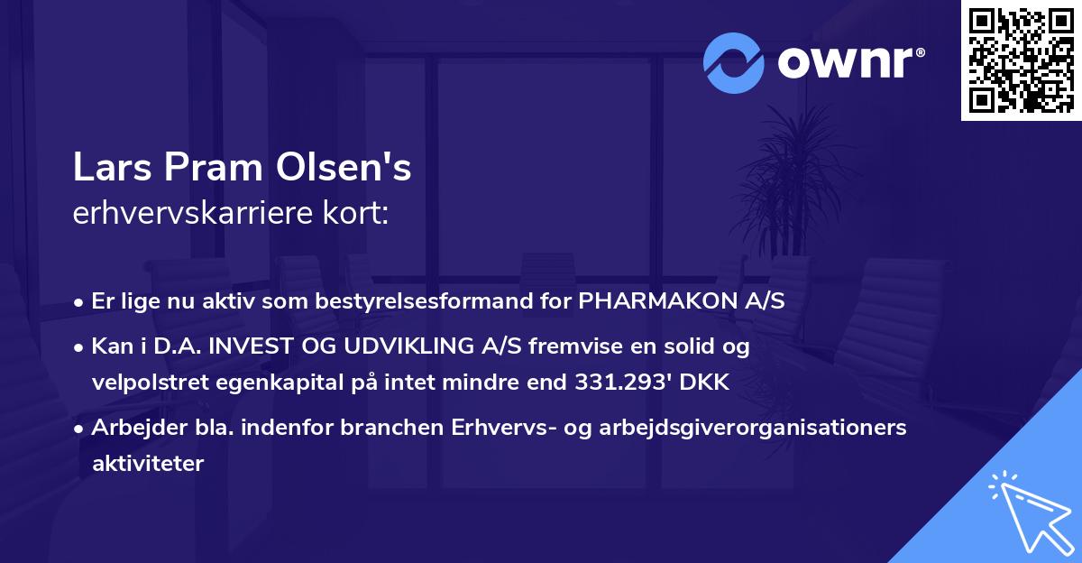 Lars Pram Olsen's erhvervskarriere kort
