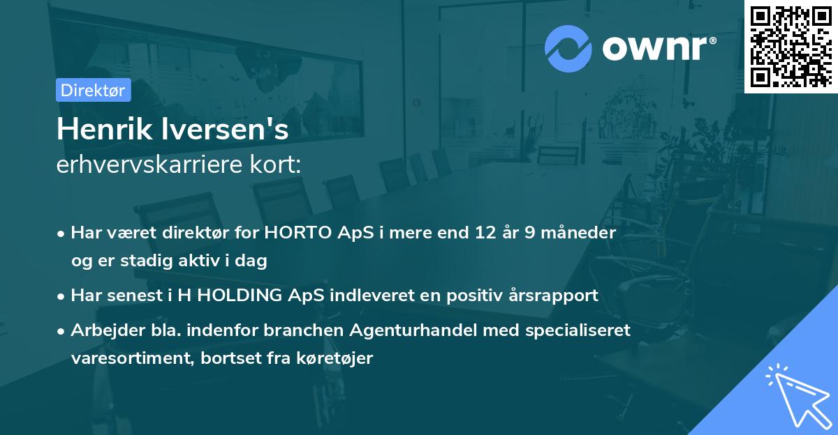 Henrik Iversen's erhvervskarriere kort