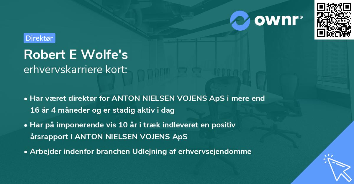 Robert E Wolfe's erhvervskarriere kort