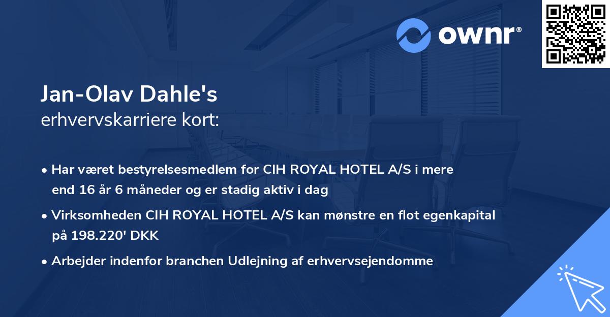 Jan-Olav Dahle's erhvervskarriere kort