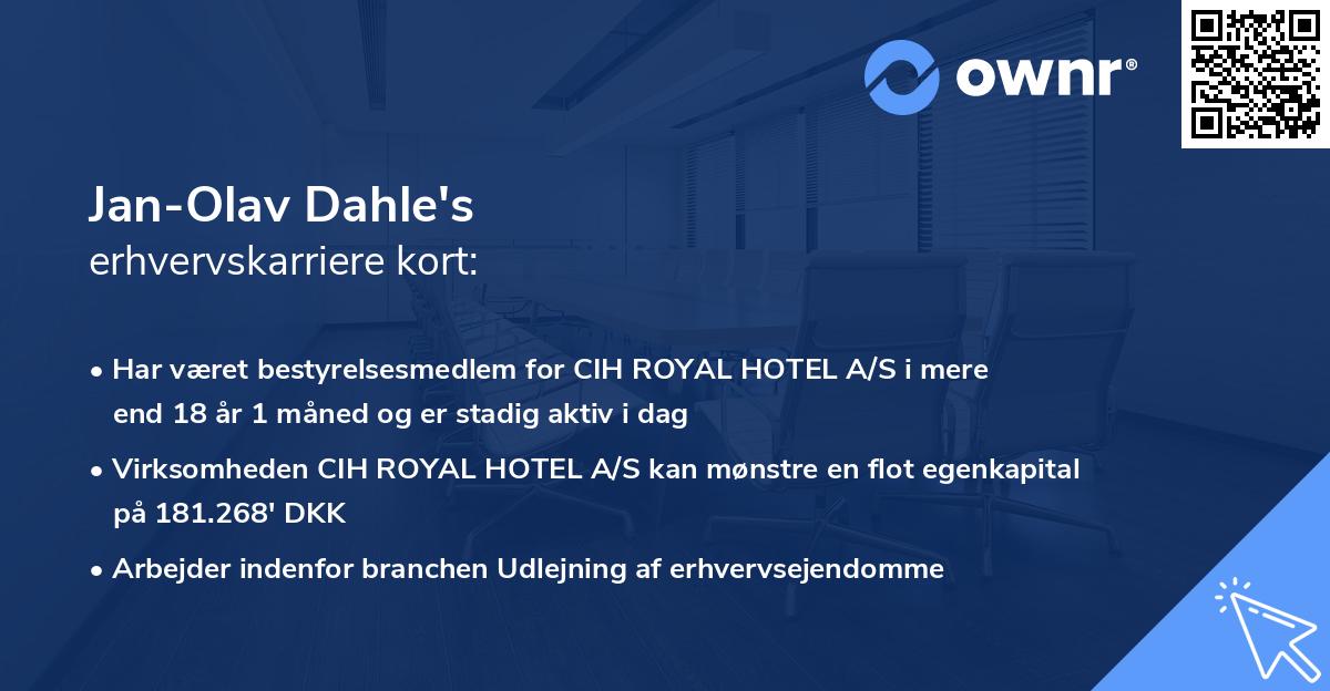 Jan-Olav Dahle's erhvervskarriere kort