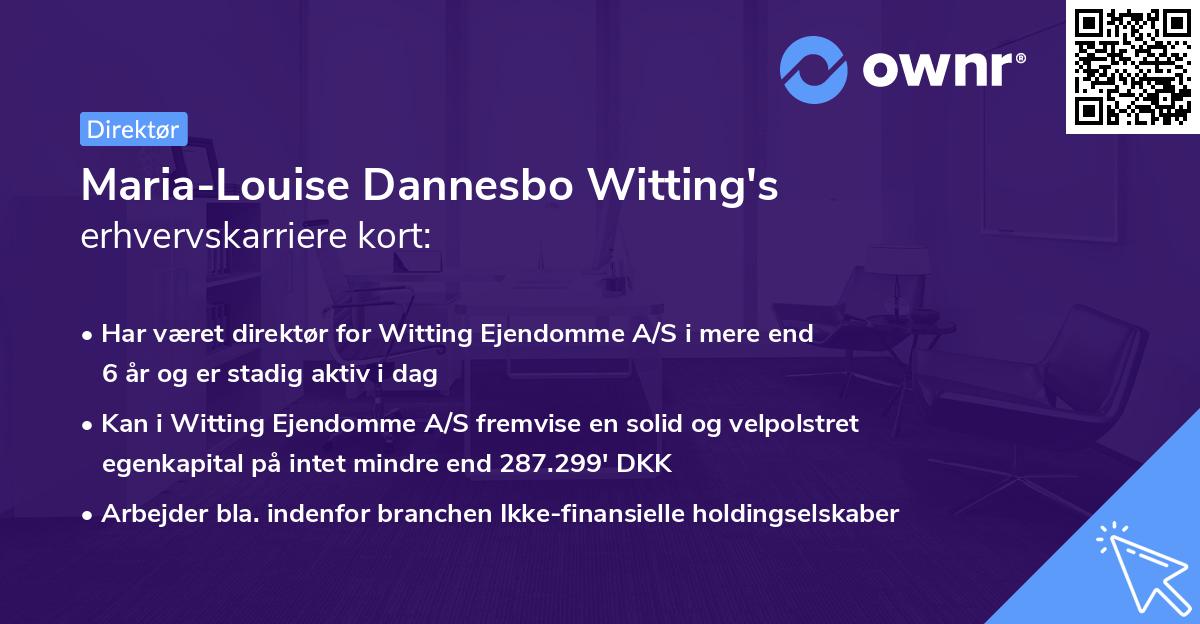 Maria-Louise Dannesbo Witting's erhvervskarriere kort