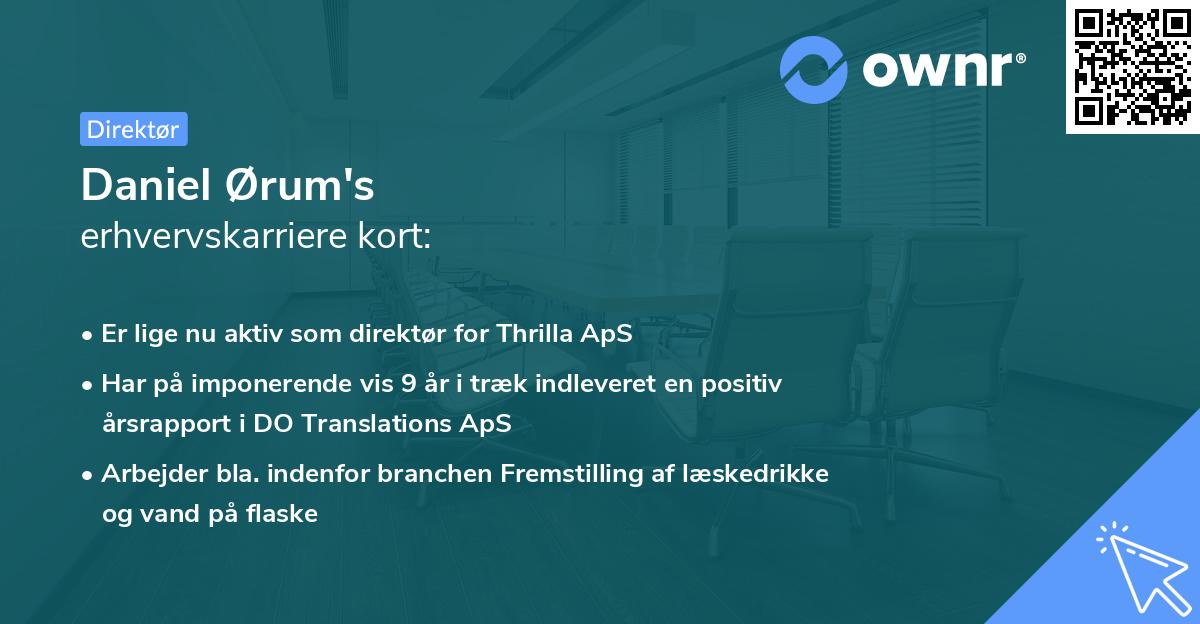 Daniel Ørum's erhvervskarriere kort