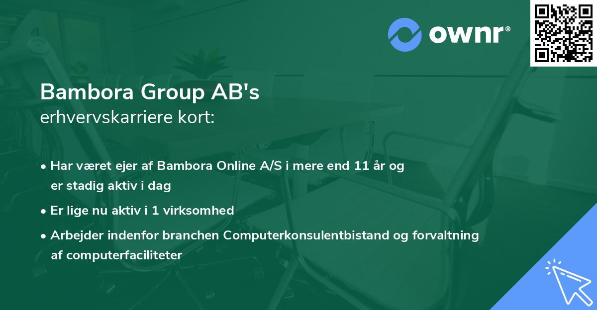 Bambora Group AB's erhvervskarriere kort