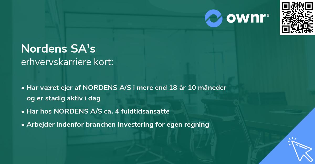 Nordens SA's erhvervskarriere kort