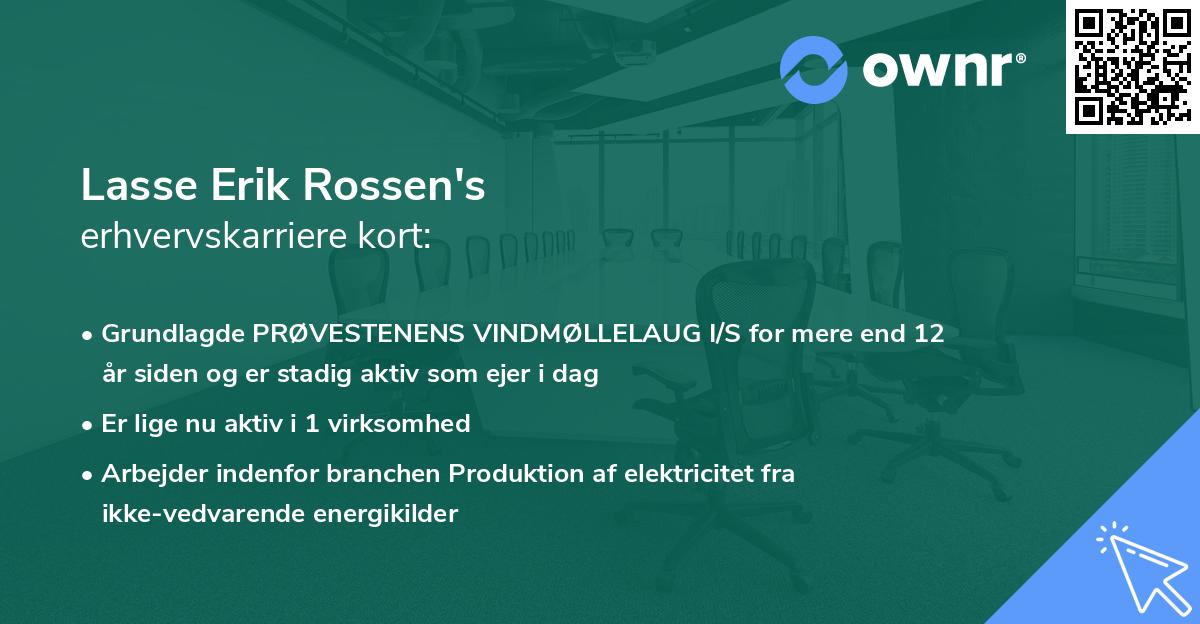 Lasse Erik Rossen's erhvervskarriere kort