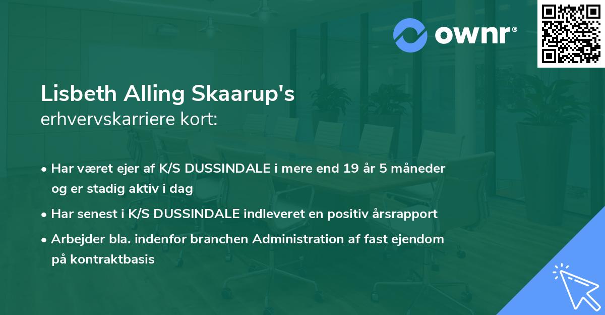 Lisbeth Alling Skaarup's erhvervskarriere kort