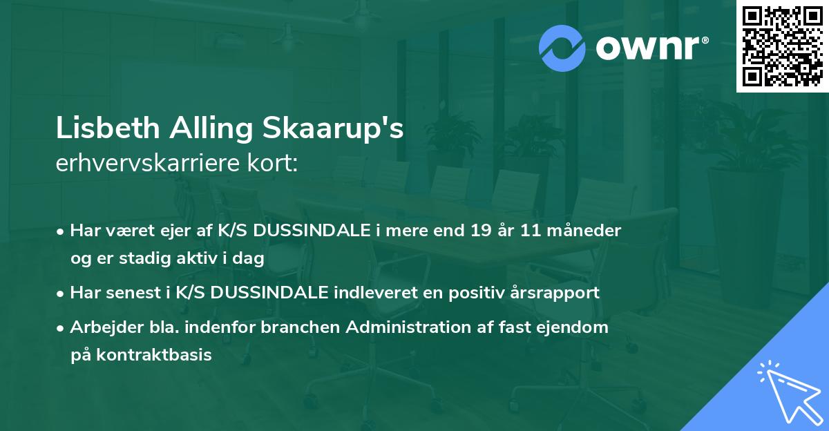 Lisbeth Alling Skaarup's erhvervskarriere kort