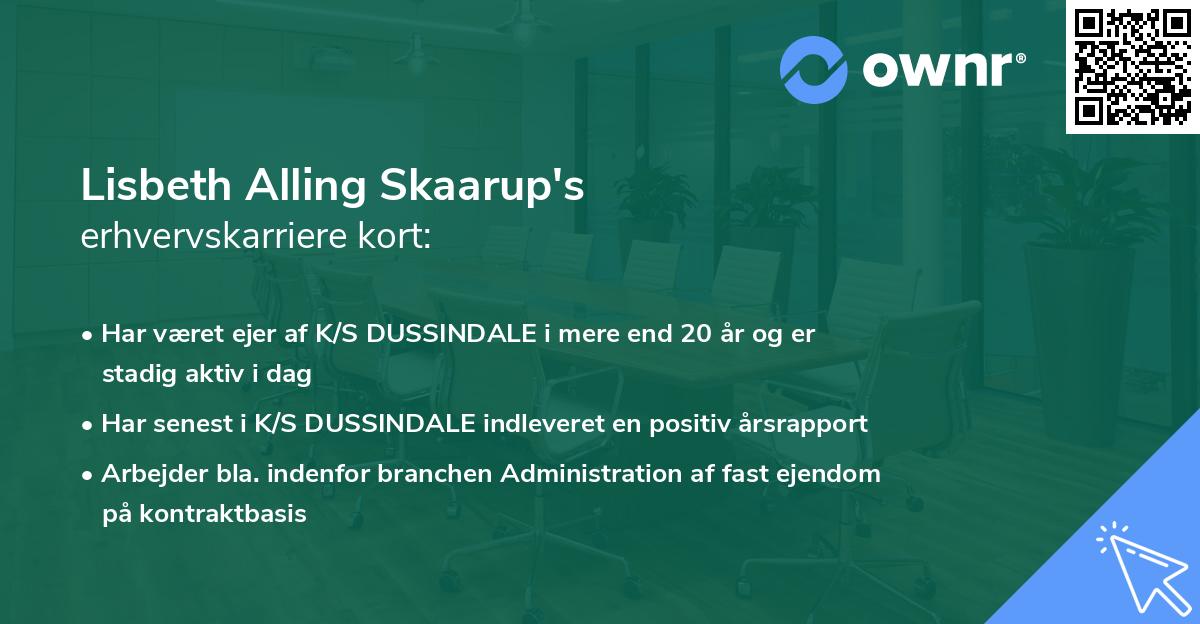 Lisbeth Alling Skaarup's erhvervskarriere kort