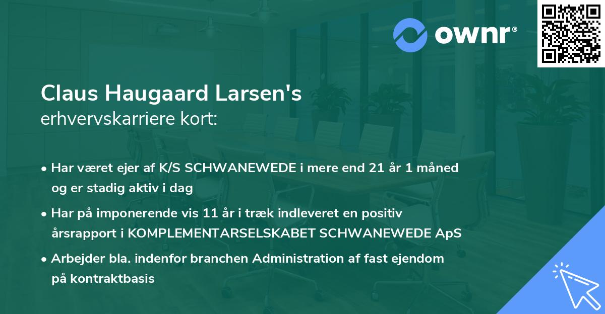 Claus Haugaard Larsen's erhvervskarriere kort