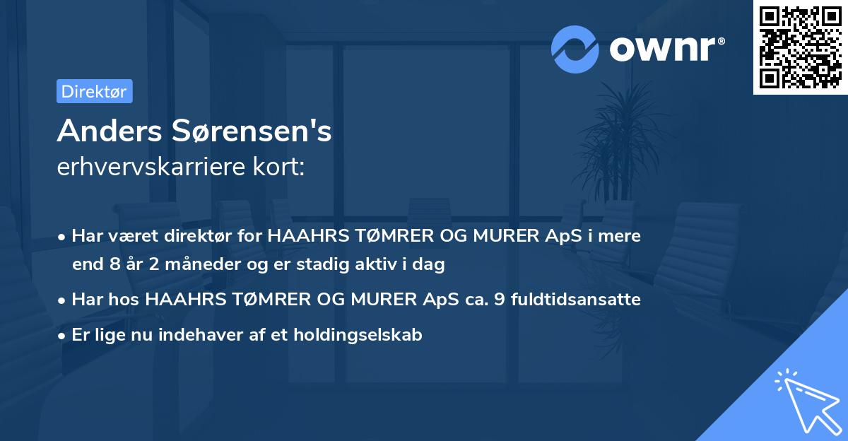 Anders Sørensen's erhvervskarriere kort