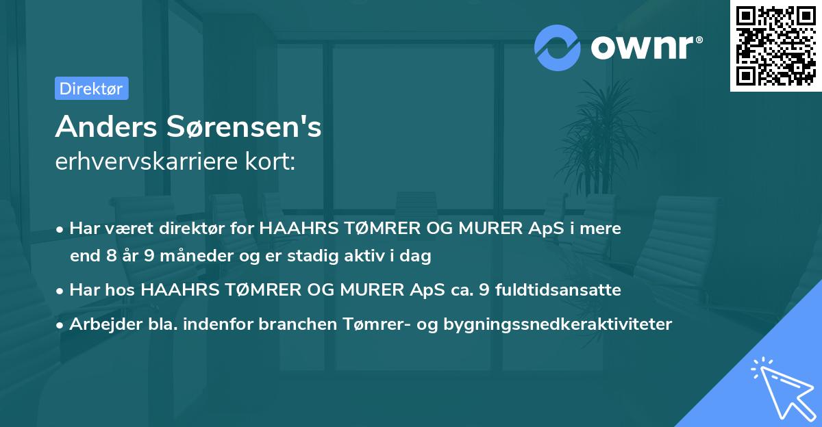 Anders Sørensen's erhvervskarriere kort