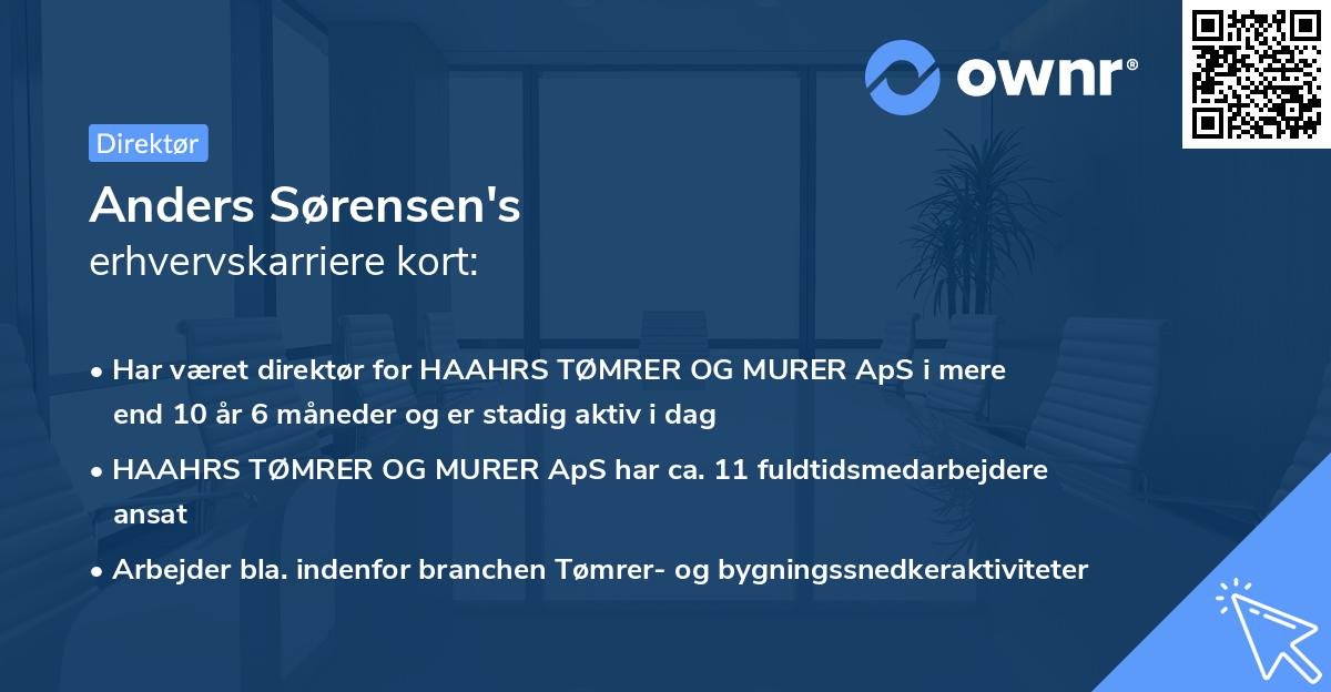 Anders Sørensen's erhvervskarriere kort