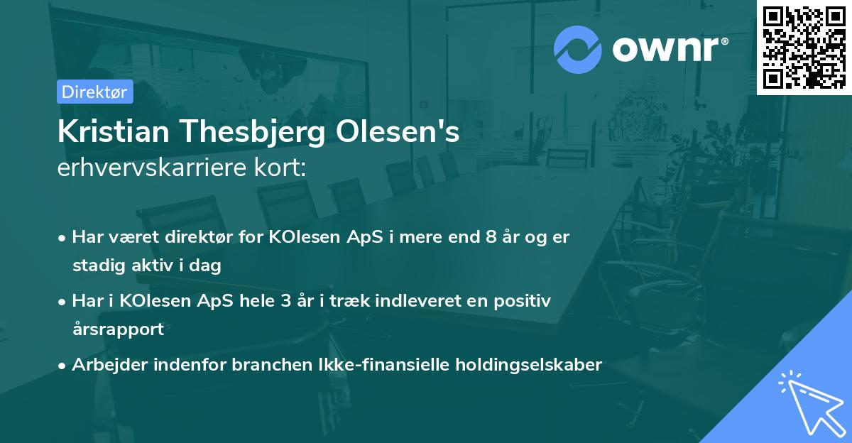 Kristian Thesbjerg Olesen's erhvervskarriere kort