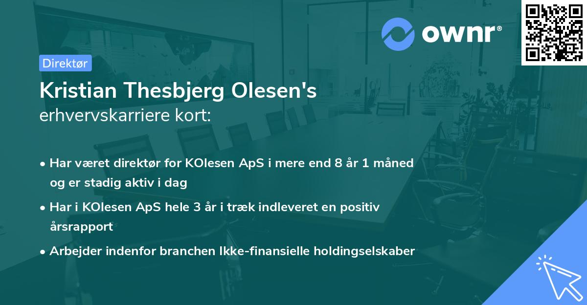 Kristian Thesbjerg Olesen's erhvervskarriere kort