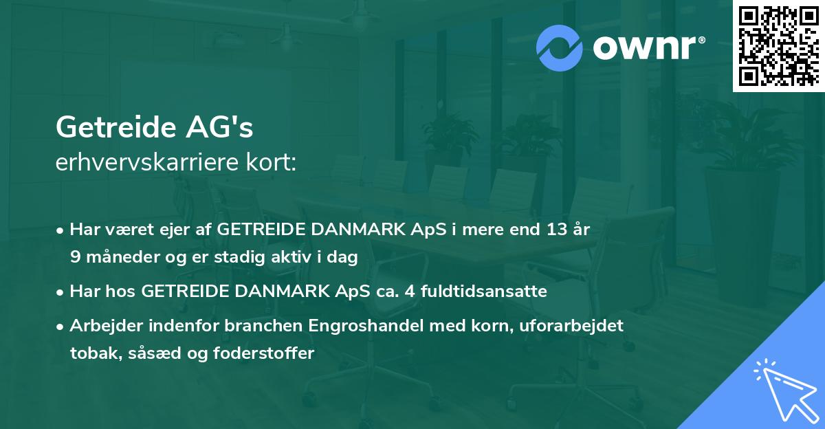 Getreide AG's erhvervskarriere kort