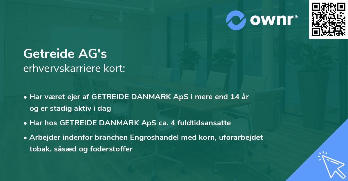 Getreide AG's erhvervskarriere kort