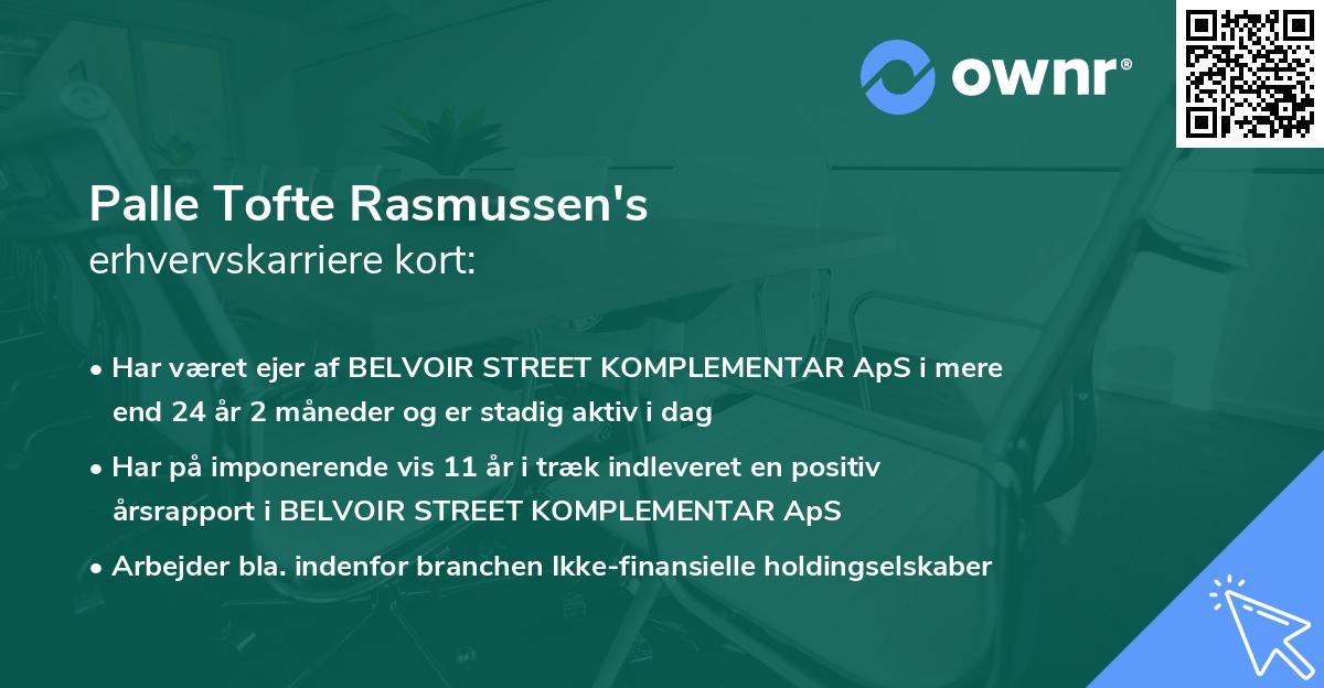 Palle Tofte Rasmussen's erhvervskarriere kort