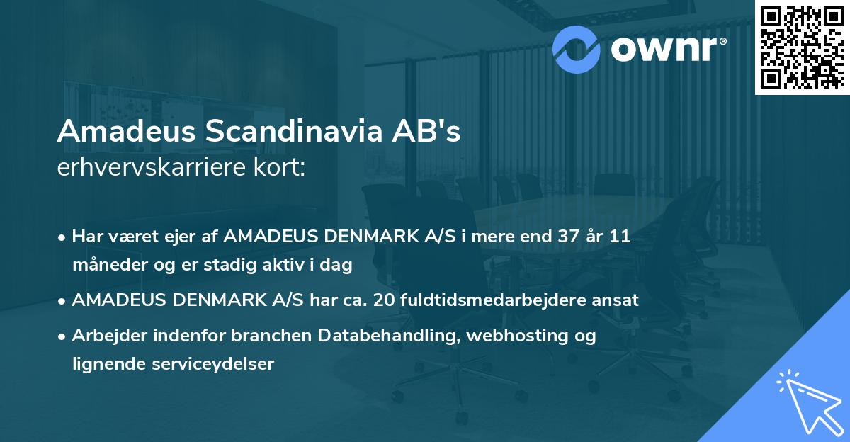 Amadeus Scandinavia AB's erhvervskarriere kort