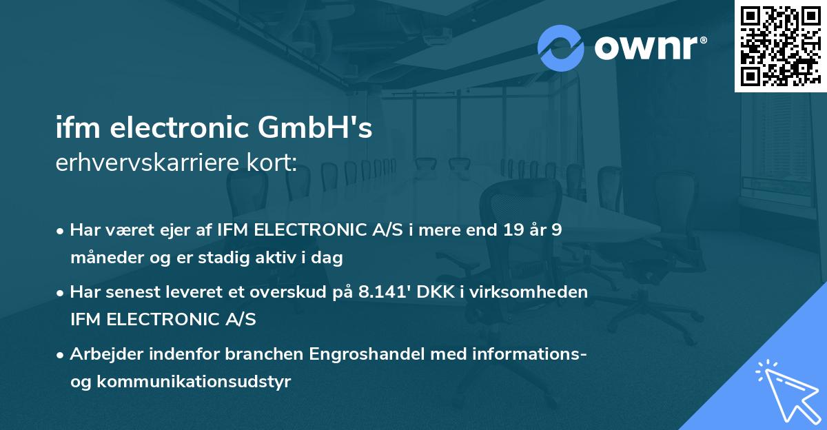 ifm electronic GmbH's erhvervskarriere kort