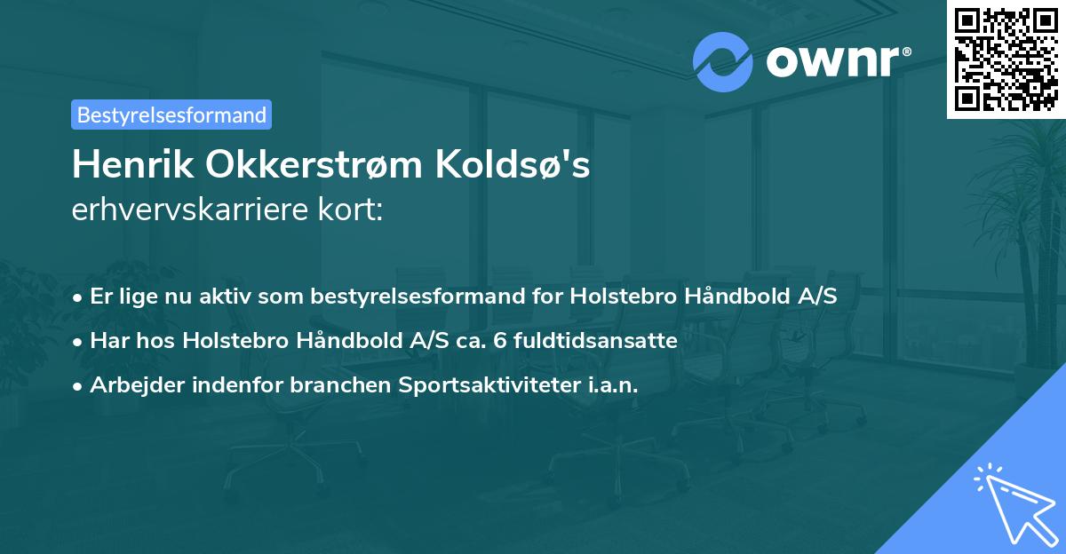 Henrik Okkerstrøm Koldsø's erhvervskarriere kort