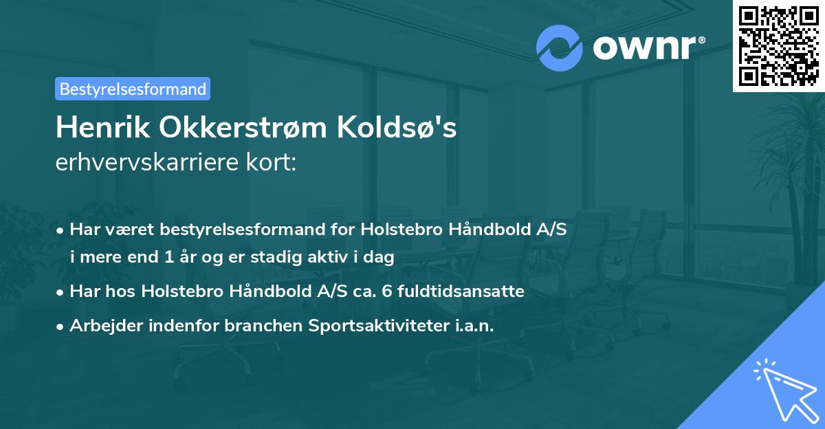 Henrik Okkerstrøm Koldsø's erhvervskarriere kort