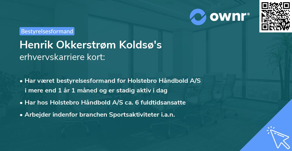Henrik Okkerstrøm Koldsø's erhvervskarriere kort