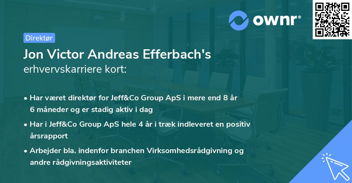 Jon Victor Andreas Efferbach's erhvervskarriere kort