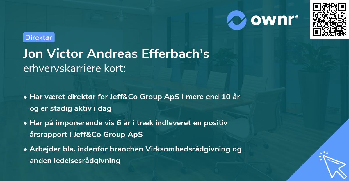 Jon Victor Andreas Efferbach's erhvervskarriere kort