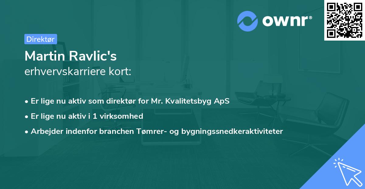 Martin Ravlic's erhvervskarriere kort