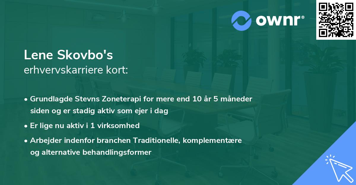 Lene Skovbo's erhvervskarriere kort