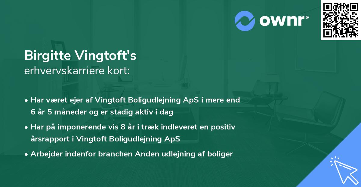 Birgitte Vingtoft's erhvervskarriere kort