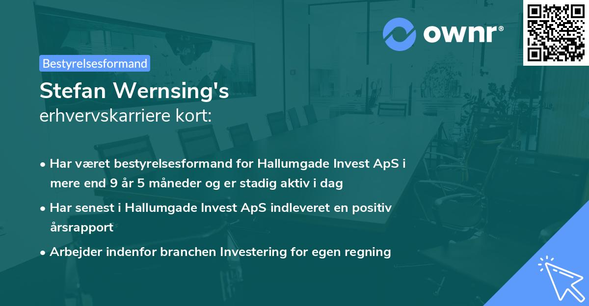 Stefan Wernsing's erhvervskarriere kort